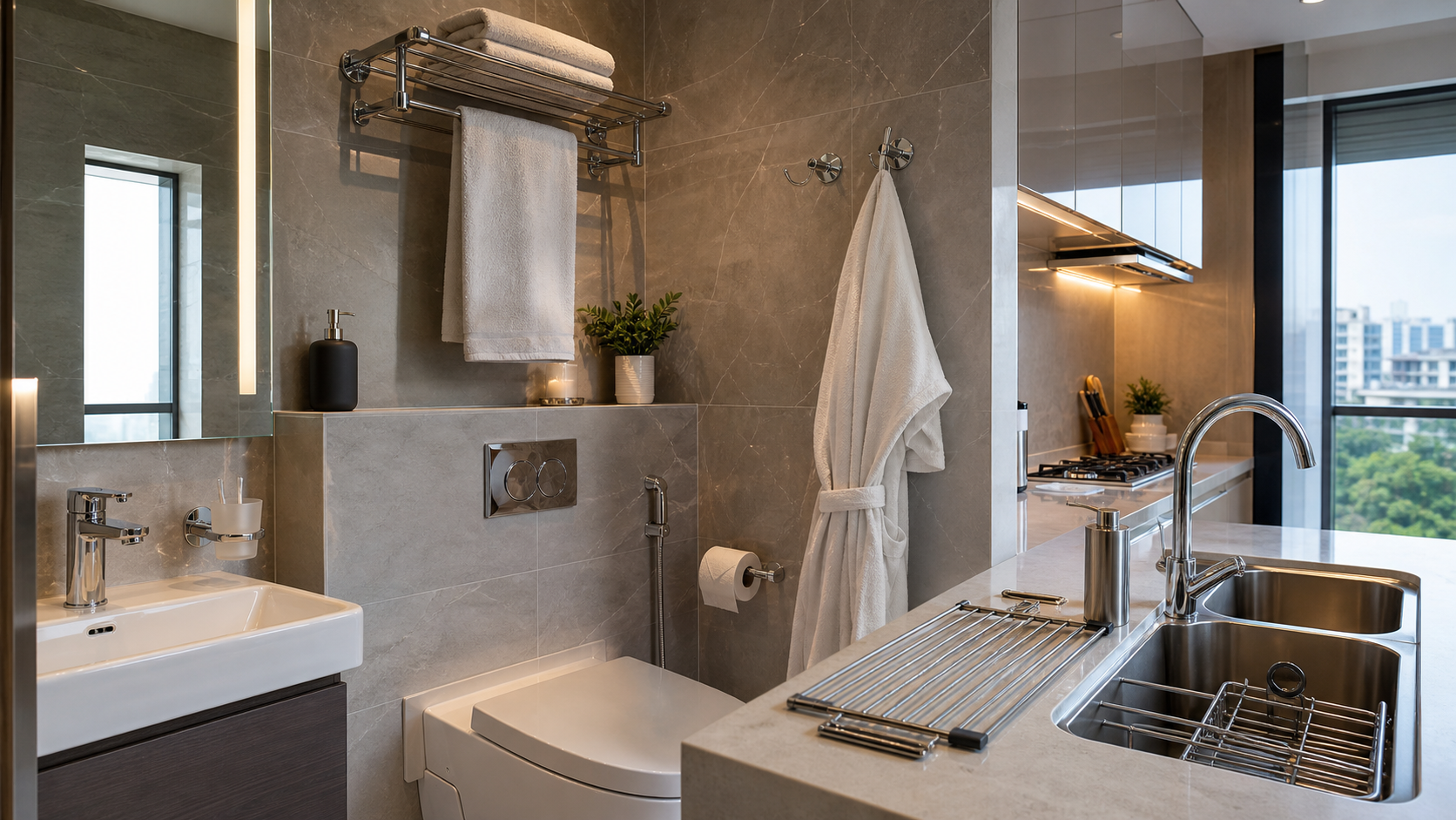 Complete Bathroom Accessories, Towel Rails, Racks & Floor Drains